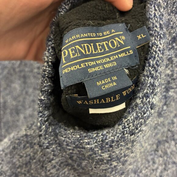 Pendleton Shetland Wool Full Zip Vest Size XL Reversible Fleece Washable Preppy - Picture 2 of 6